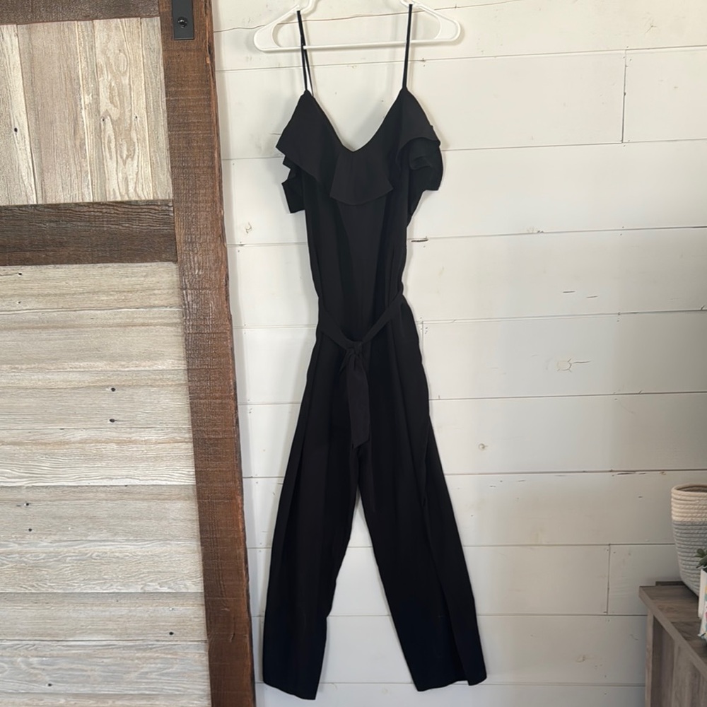 Banana Republic Black Jumpsuit with Fitted Silhouette and Spaghetti Straps